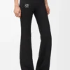 Pantaloni morbidi a zampa in jersey tecnico nero