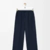 Pantaloni pigiama in seta blu navy