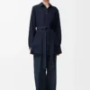 Pantaloni pigiama in seta blu navy