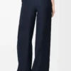 Pantaloni pigiama in seta blu navy