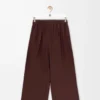 Pantaloni pigiama in seta bordeaux