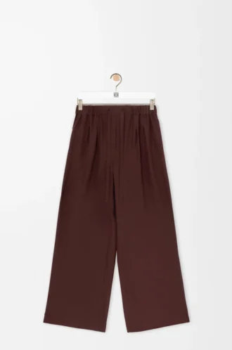 Pantaloni pigiama in seta bordeaux