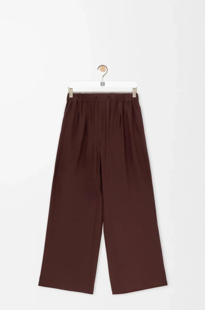 Pantaloni pigiama in seta bordeaux