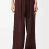 Pantaloni pigiama in seta bordeaux