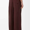 Pantaloni pigiama in seta bordeaux