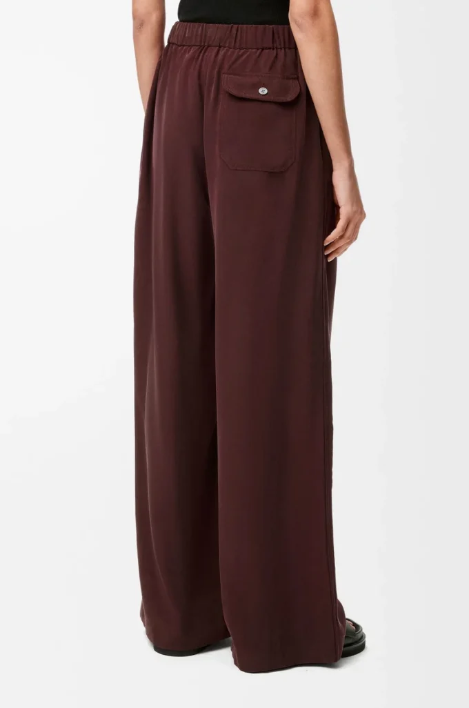 Pantaloni pigiama in seta bordeaux