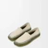 Pantofola Rio in pelle scamosciata e rafia Grigio chiaro