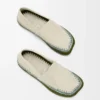 Pantofola Rio in pelle scamosciata e rafia Grigio chiaro Pantofola Rio in pelle scamosciata e rafia Grigio chiaro