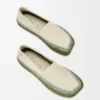 Pantofola Rio in pelle scamosciata e rafia Grigio chiaro