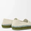 Pantofola Rio in pelle scamosciata e rafia Grigio chiaro Pantofola Rio in pelle scamosciata e rafia Grigio chiaro