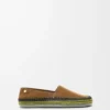Pantofola Rio in pelle scamosciata e rafia marrone Pantofola Rio in pelle scamosciata e rafia marrone