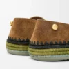 Pantofola Rio in pelle scamosciata e rafia marrone Pantofola Rio in pelle scamosciata e rafia marrone