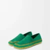 Pantofola Rio in pelle scamosciata e rafia Verde Pantofola Rio in pelle scamosciata e rafia Verde