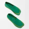 Pantofola Rio in pelle scamosciata e rafia Verde Pantofola Rio in pelle scamosciata e rafia Verde