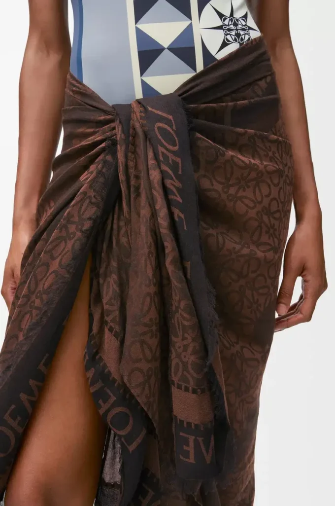 Pareo in cotone Nero/Marrone Pareo in cotone Nero/Marrone