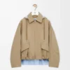 Parka con cappuccio in cotone beige