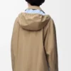 Parka con cappuccio in cotone beige