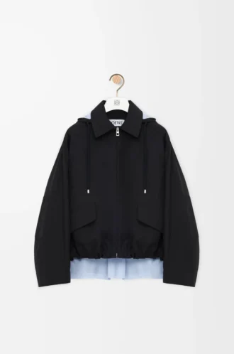 Parka con cappuccio in cotone Nero