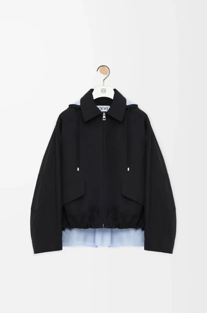 Parka con cappuccio in cotone Nero Parka con cappuccio in cotone Nero