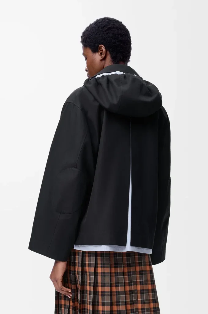 Parka con cappuccio in cotone Nero Parka con cappuccio in cotone Nero