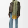 Parka corto in pelle di vitello nappa Verde scuro
