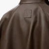 Parka corto in pelle di vitello nappa Verde scuro