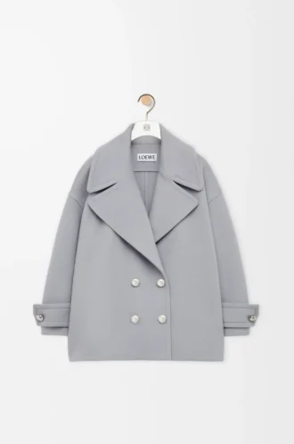 Peacoat Pebble in lana grigio