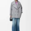 Peacoat Pebble in lana grigio