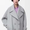 Peacoat Pebble in lana grigio