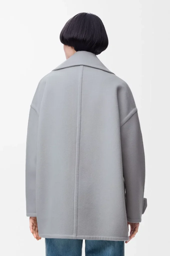 Peacoat Pebble in lana grigio