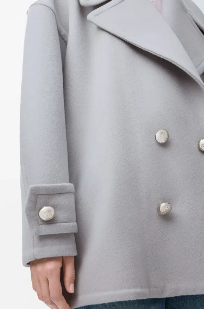 Peacoat Pebble in lana grigio