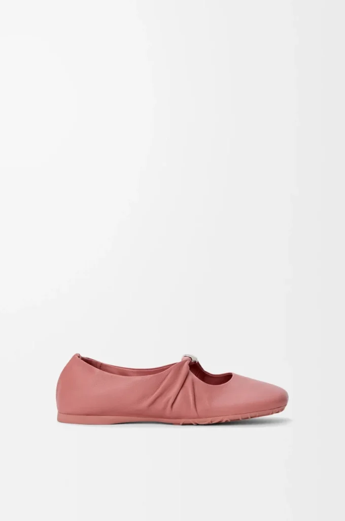 Pebble Ballerina morbida in nappa di agnello Blush