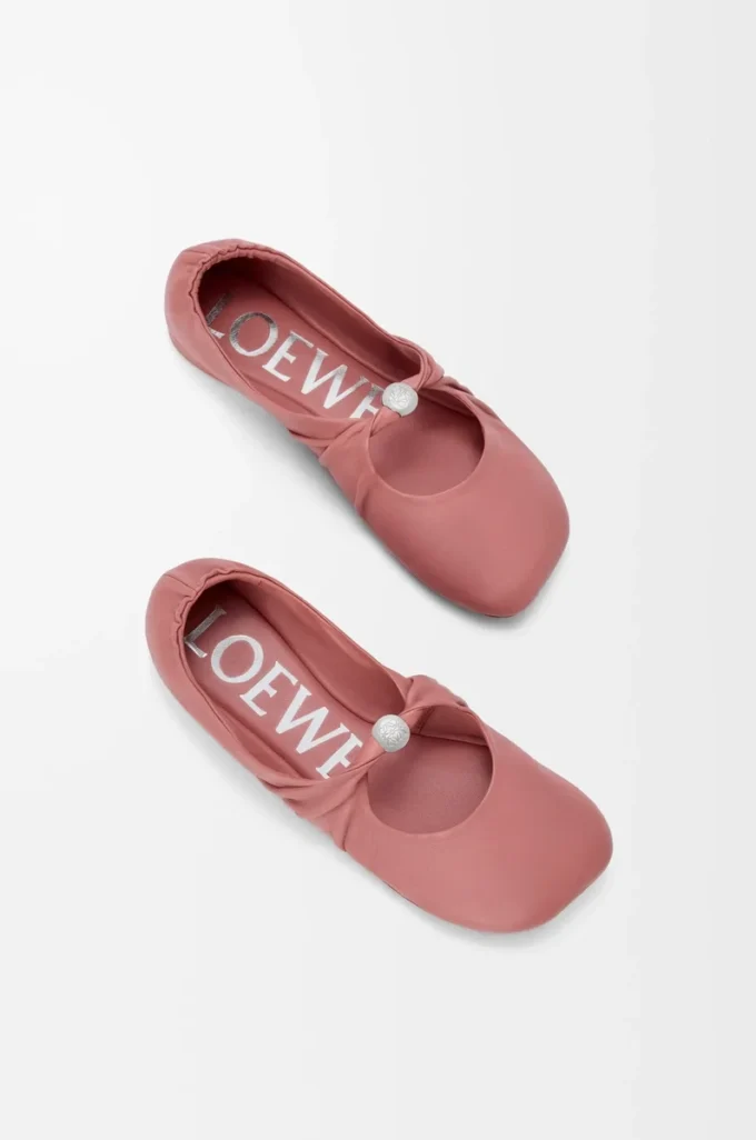 Pebble Ballerina morbida in nappa di agnello Blush