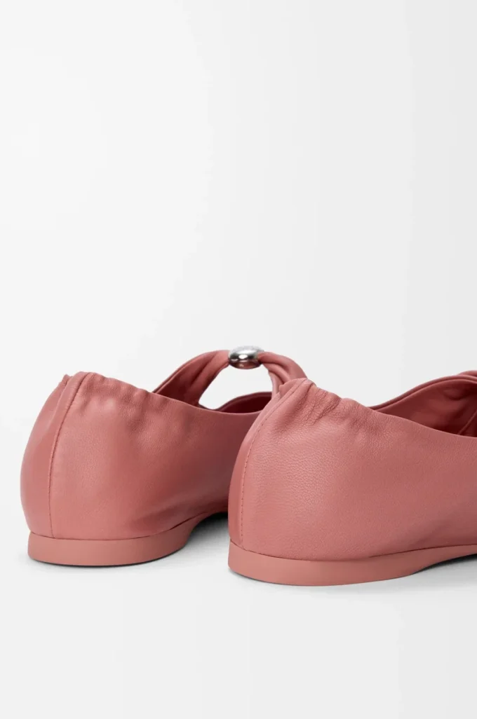 Pebble Ballerina morbida in nappa di agnello Blush