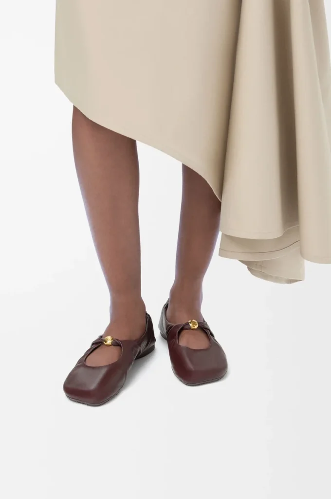 Pebble Ballerina morbida in pelle di agnello nappa bordeaux Pebble Ballerina morbida in pelle di agnello nappa bordeaux