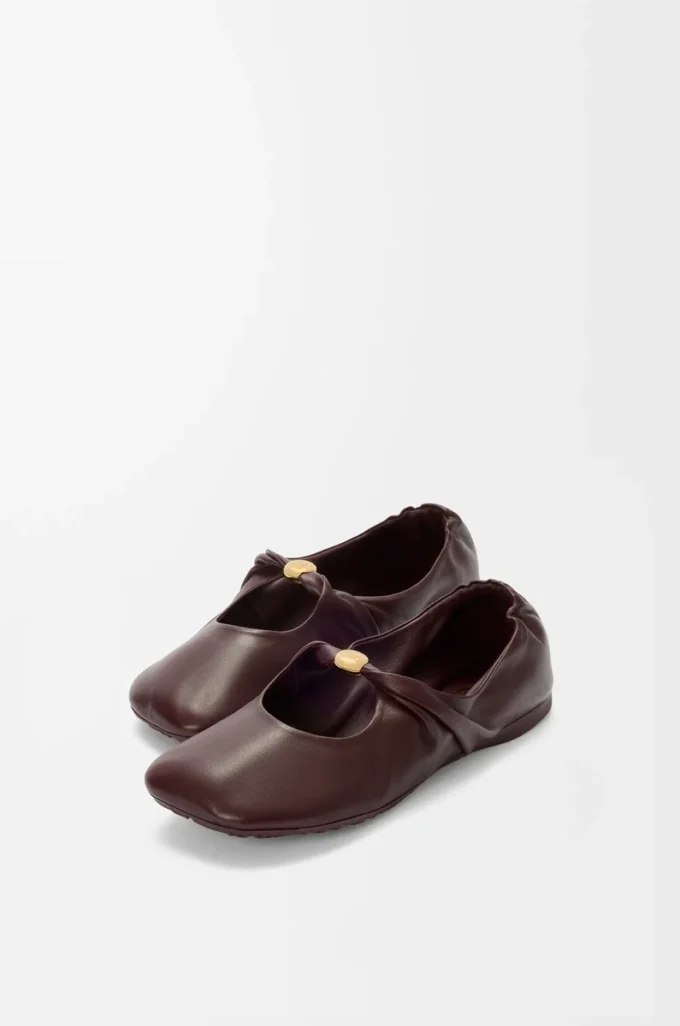 Pebble Ballerina morbida in pelle di agnello nappa bordeaux Pebble Ballerina morbida in pelle di agnello nappa bordeaux