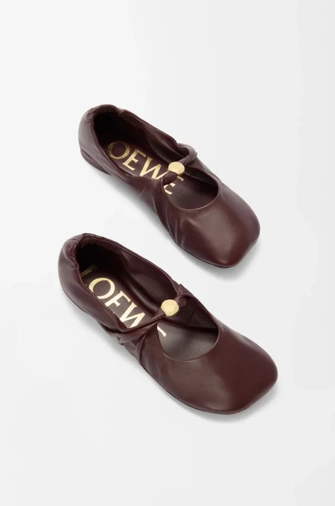 Pebble Ballerina morbida in pelle di agnello nappa bordeaux Pebble Ballerina morbida in pelle di agnello nappa bordeaux