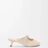 Pebble Mule morbido in pelle di agnello nappa Dough