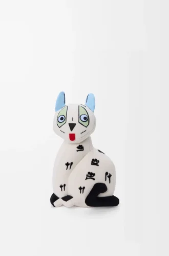 Peluche gatto in velluto di cotone Bianco morbido