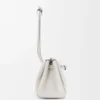 Piccola borsa Madrid in morbida pelle di vitello martellata Soft White