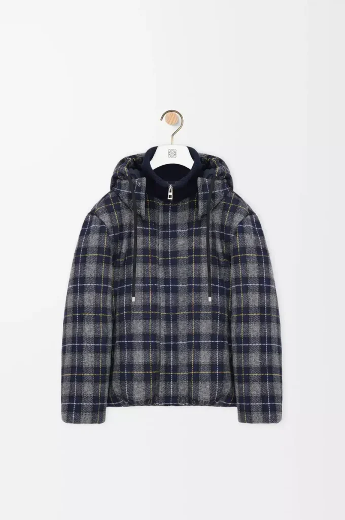 Piumino in lana blu navy scuro