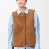 Piumino in shearling e misto cotone bordeaux Piumino in shearling e misto cotone bordeaux