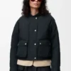 Piumino in shearling e misto cotone Nero Piumino in shearling e misto cotone Nero