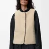 Piumino in shearling e misto cotone Nero Piumino in shearling e misto cotone Nero