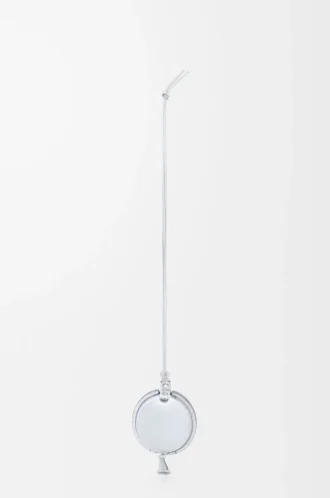 Pochette a palloncino in pelle di vitello nappa argento