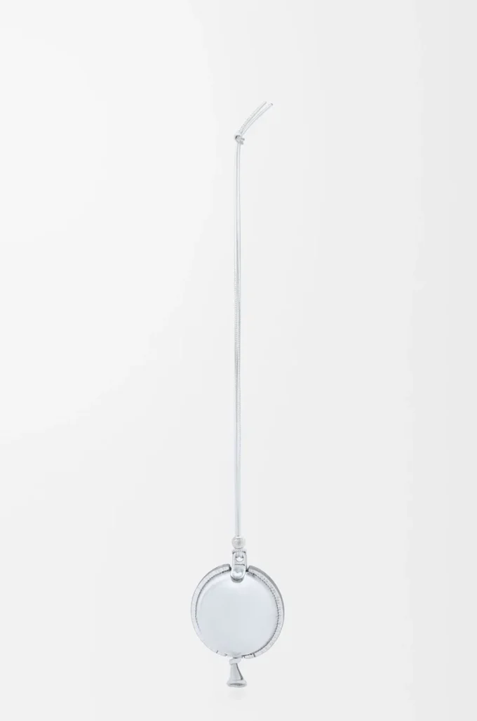 Pochette a palloncino in pelle di vitello nappa argento Pochette a palloncino in pelle di vitello nappa argento
