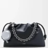 Pochette a palloncino in pelle di vitello nappa argento Pochette a palloncino in pelle di vitello nappa argento