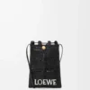 Pochette con coulisse in rafia Nero