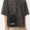 Pochette con coulisse in rafia Nero