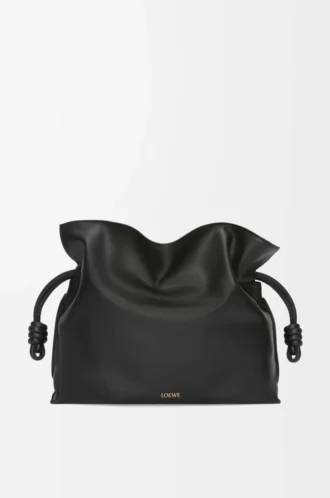 Pochette Flamenco grande in pelle di vitello nappa Black